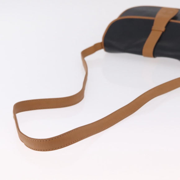 CELINE Shoulder Bag Leather Black Gold Auth ep16319A