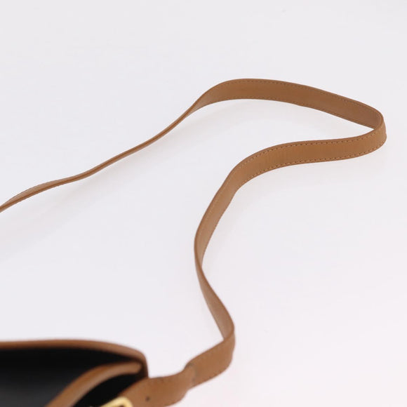 CELINE Shoulder Bag Leather Black Gold Auth ep16319A