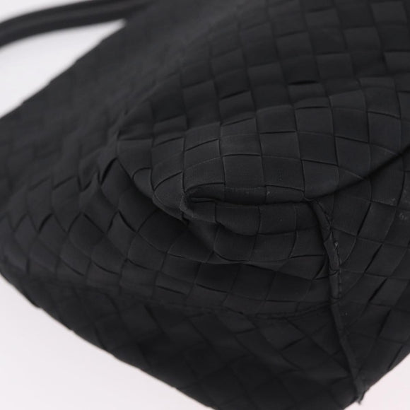 Bottega Veneta INTRECCIATO Tote Bag Leather Black Gold Auth ep16320