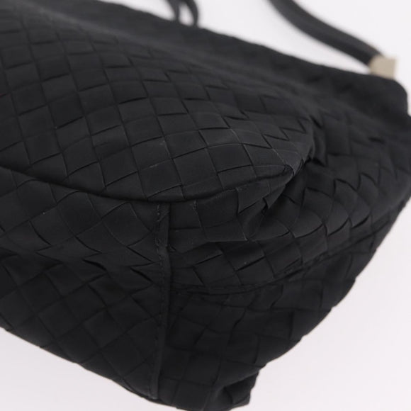 Bottega Veneta INTRECCIATO Tote Bag Leather Black Gold Auth ep16320