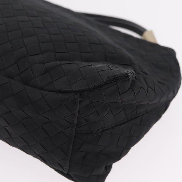 Bottega Veneta INTRECCIATO Tote Bag Leather Black Gold Auth ep16320