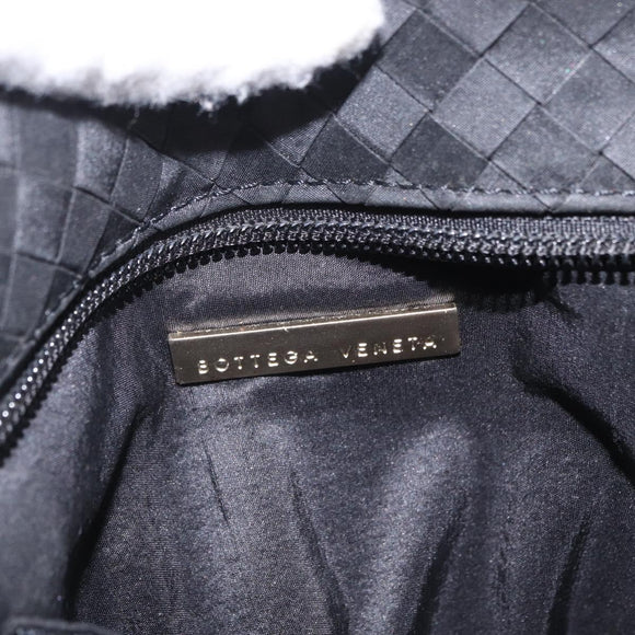 Bottega Veneta INTRECCIATO Tote Bag Leather Black Gold Auth ep16320