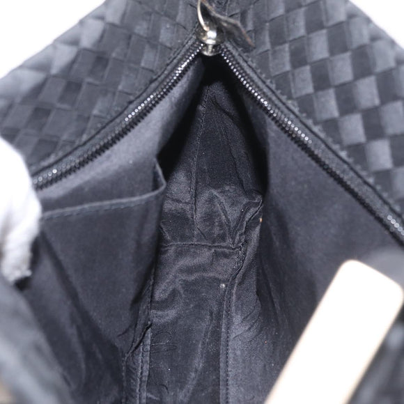 Bottega Veneta INTRECCIATO Tote Bag Leather Black Gold Auth ep16320