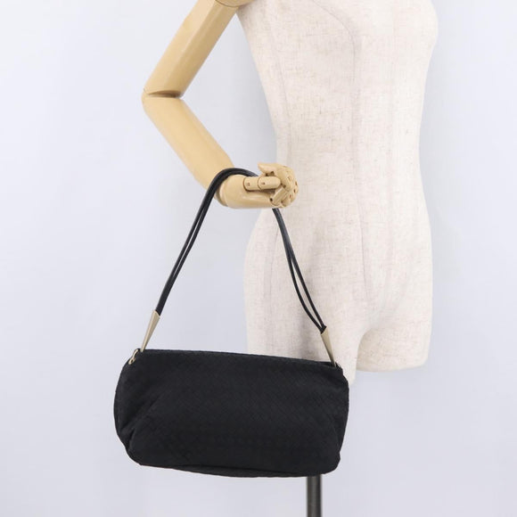 Bottega Veneta INTRECCIATO Tote Bag Leather Black Gold Auth ep16320