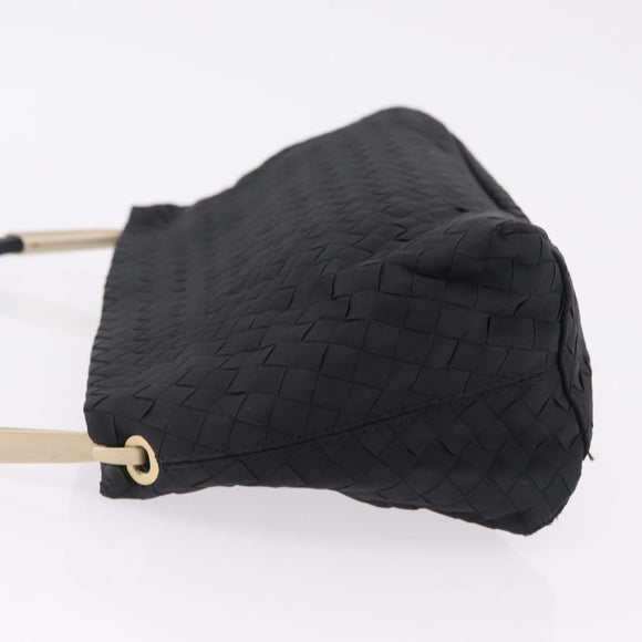 Bottega Veneta INTRECCIATO Tote Bag Leather Black Gold Auth ep16320