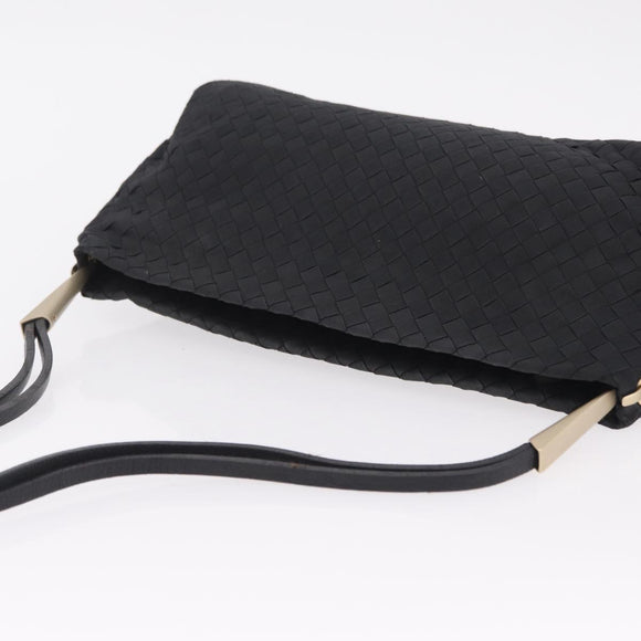 Bottega Veneta INTRECCIATO Tote Bag Leather Black Gold Auth ep16320