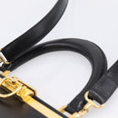 Christian Dior Hand Bag Leather 2way Black Gold Auth ep16322V-15