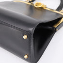 Christian Dior Hand Bag Leather 2way Black Gold Auth ep16322V-16