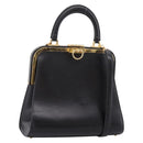 Christian Dior Hand Bag Leather 2way Black Gold Auth ep16322V-1