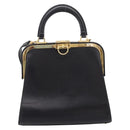 Christian Dior Hand Bag Leather 2way Black Gold Auth ep16322V-13