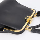Christian Dior Hand Bag Leather 2way Black Gold Auth ep16322V-6