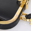 Christian Dior Hand Bag Leather 2way Black Gold Auth ep16322V-7