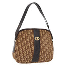 Christian Dior Trotter Canvas Shoulder Bag Beige Gold Auth ep16325-1