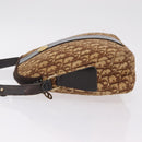 Christian Dior Trotter Canvas Shoulder Bag Beige Gold Auth ep16325-5