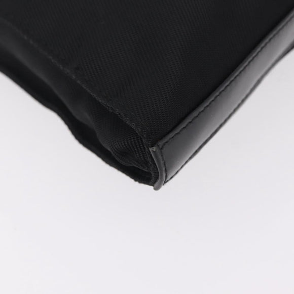 GUCCI Bamboo Hand Bag Nylon Black Silver Auth ep16327