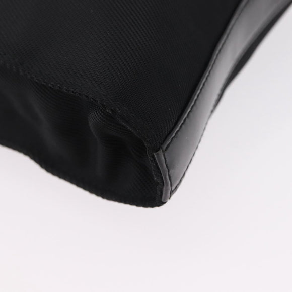 GUCCI Bamboo Hand Bag Nylon Black Silver Auth ep16327