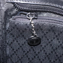 GUCCI Bamboo Hand Bag Nylon Black Silver Auth ep16327-21