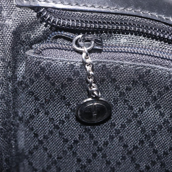 GUCCI Bamboo Hand Bag Nylon Black Silver Auth ep16327