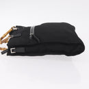 GUCCI Bamboo Hand Bag Nylon Black Silver Auth ep16327-4