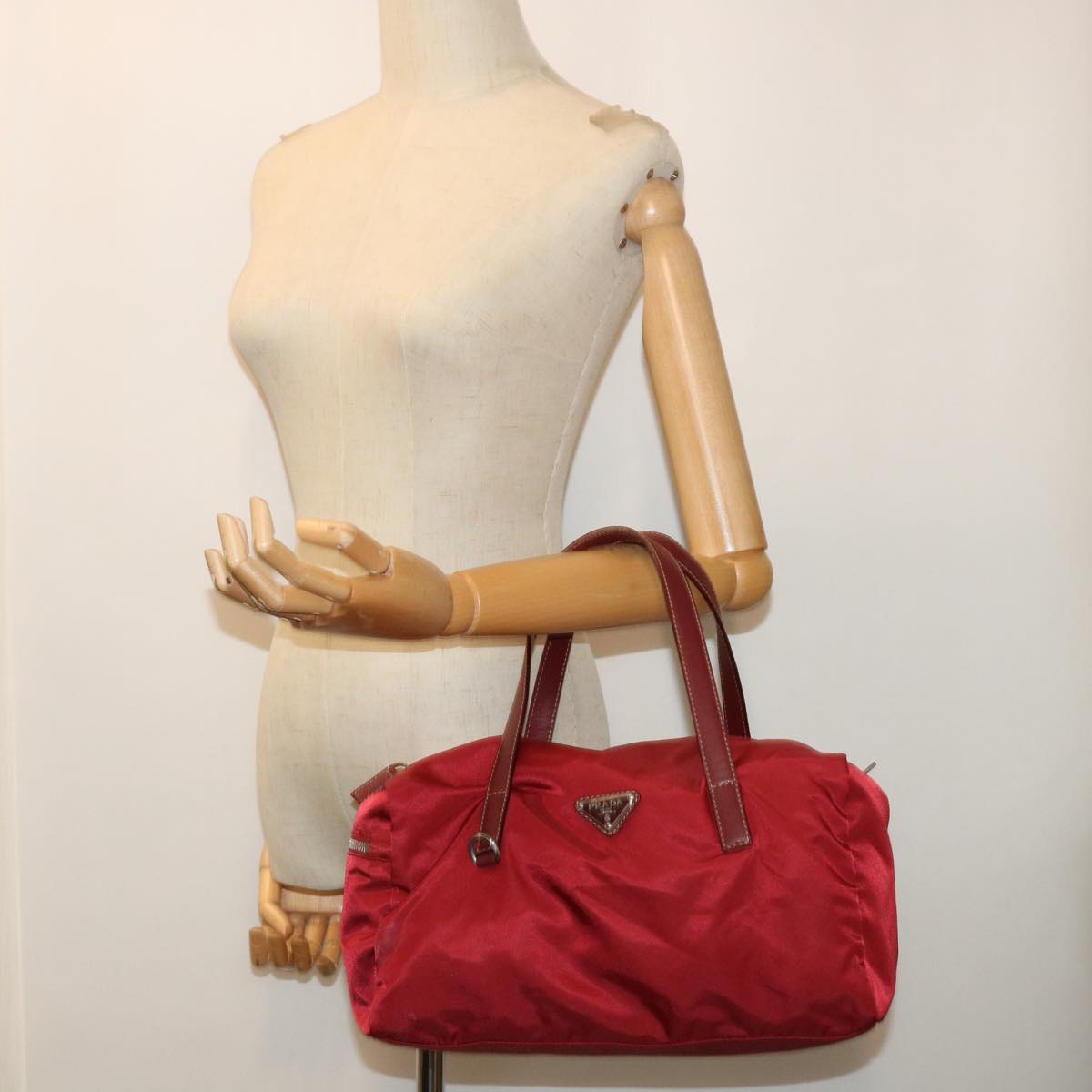 PRADA Shoulder Bag Nylon Red Auth ep1633