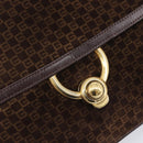 GUCCI Shoulder Bag Suede Dark Brown Gold Auth ep16331-19