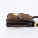 GUCCI Shoulder Bag Suede Dark Brown Gold Auth ep16331-3