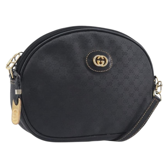 GUCCI Micro GG Supreme Shoulder Bag PVC Black Gold 007 104 0013 Auth ep16332