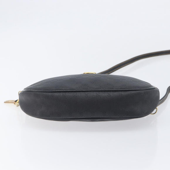 GUCCI Micro GG Supreme Shoulder Bag PVC Black Gold 007 104 0013 Auth ep16332
