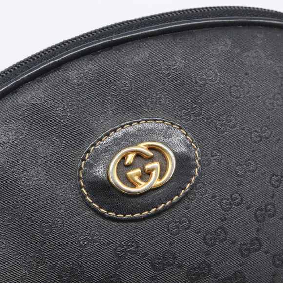 GUCCI Micro GG Supreme Shoulder Bag PVC Black Gold 007 104 0013 Auth ep16332