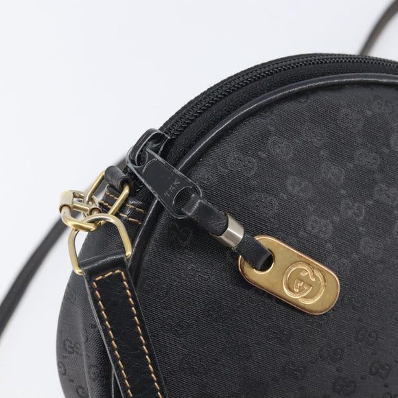 GUCCI Micro GG Supreme Shoulder Bag PVC Black Gold 007 104 0013 Auth ep16332