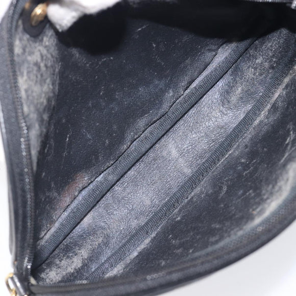 GUCCI Micro GG Supreme Shoulder Bag PVC Black Gold 007 104 0013 Auth ep16332