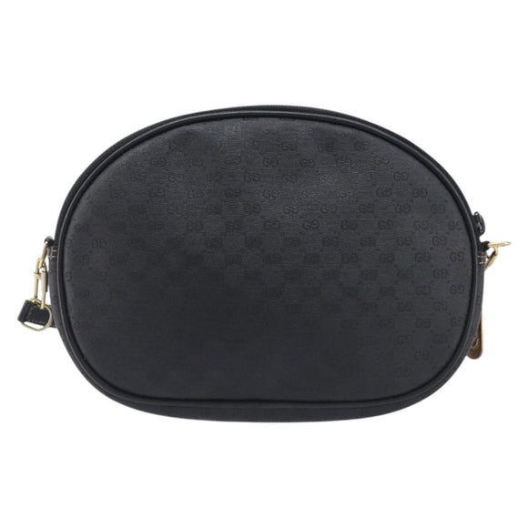 GUCCI Micro GG Supreme Shoulder Bag PVC Black Gold 007 104 0013 Auth ep16332