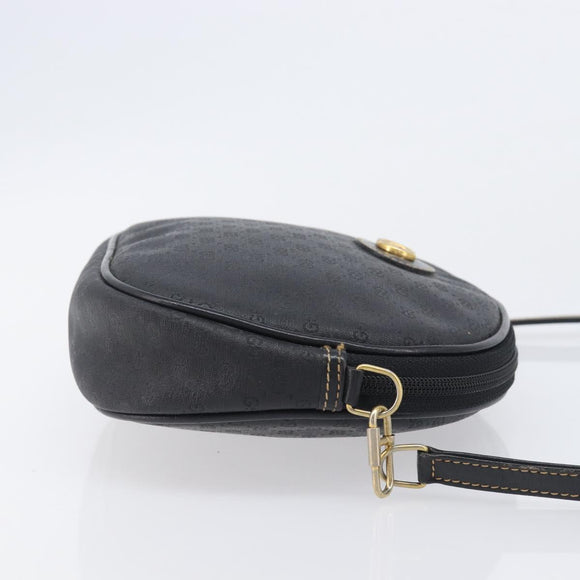 GUCCI Micro GG Supreme Shoulder Bag PVC Black Gold 007 104 0013 Auth ep16332