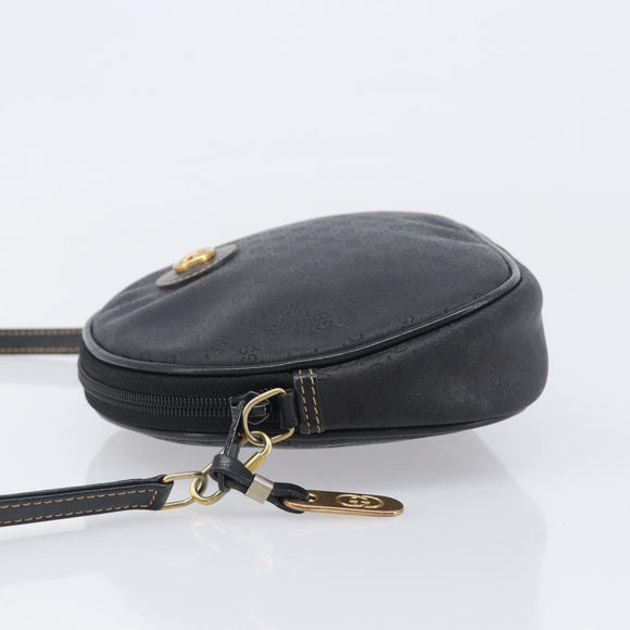 GUCCI Micro GG Supreme Shoulder Bag PVC Black Gold 007 104 0013 Auth ep16332