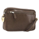 GUCCI Shoulder Bag Leather Brown Gold Auth ep16333-1