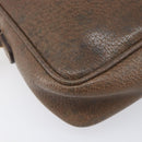 GUCCI Shoulder Bag Leather Brown Gold Auth ep16333-14