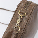 GUCCI Shoulder Bag Leather Brown Gold Auth ep16333-15