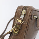 GUCCI Shoulder Bag Leather Brown Gold Auth ep16333-17