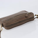 GUCCI Shoulder Bag Leather Brown Gold Auth ep16333-6