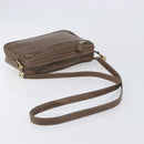 GUCCI Shoulder Bag Leather Brown Gold Auth ep16333-7