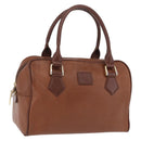 Burberrys Boston Bag Leather Brown Gold Auth ep16334-1
