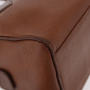 Burberrys Boston Bag Leather Brown Gold Auth ep16334-14