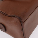 Burberrys Boston Bag Leather Brown Gold Auth ep16334-16