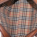 Burberrys Boston Bag Leather Brown Gold Auth ep16334-20