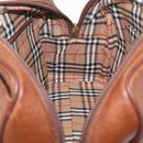 Burberrys Boston Bag Leather Brown Gold Auth ep16334-21