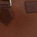Burberrys Boston Bag Leather Brown Gold Auth ep16334-3