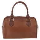 Burberrys Boston Bag Leather Brown Gold Auth ep16334-4