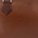 Burberrys Boston Bag Leather Brown Gold Auth ep16334-5