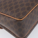 CELINE Macadam Canvas Shoulder Bag PVC Leather Brown Gold Auth ep16335-19