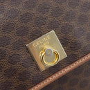 CELINE Macadam Canvas Shoulder Bag PVC Leather Brown Gold Auth ep16335-22
